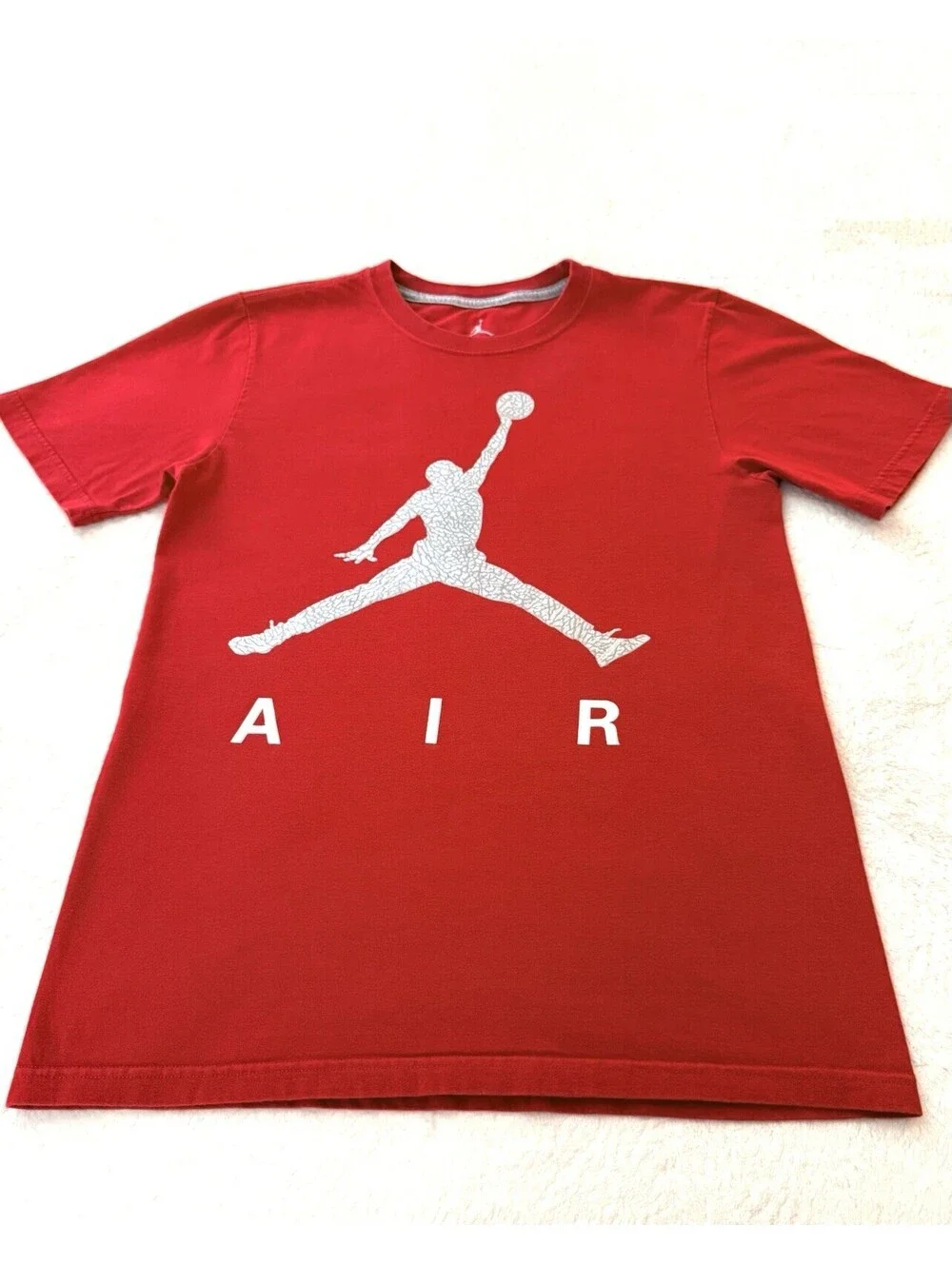 Jordan Air Jumpman Graphic T-Shirt Men’s Small Red 100% Cotton Short Sleeve